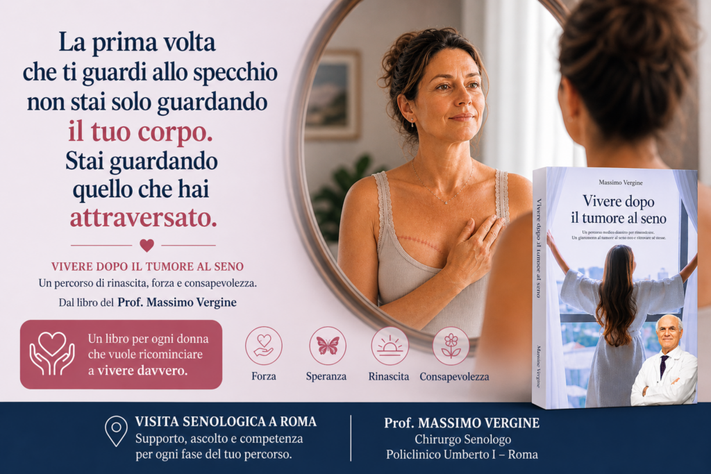 Cicatrici allo specchio dopo tumore al seno. Prof. Massimo Vergine -miglior senologo a Roma