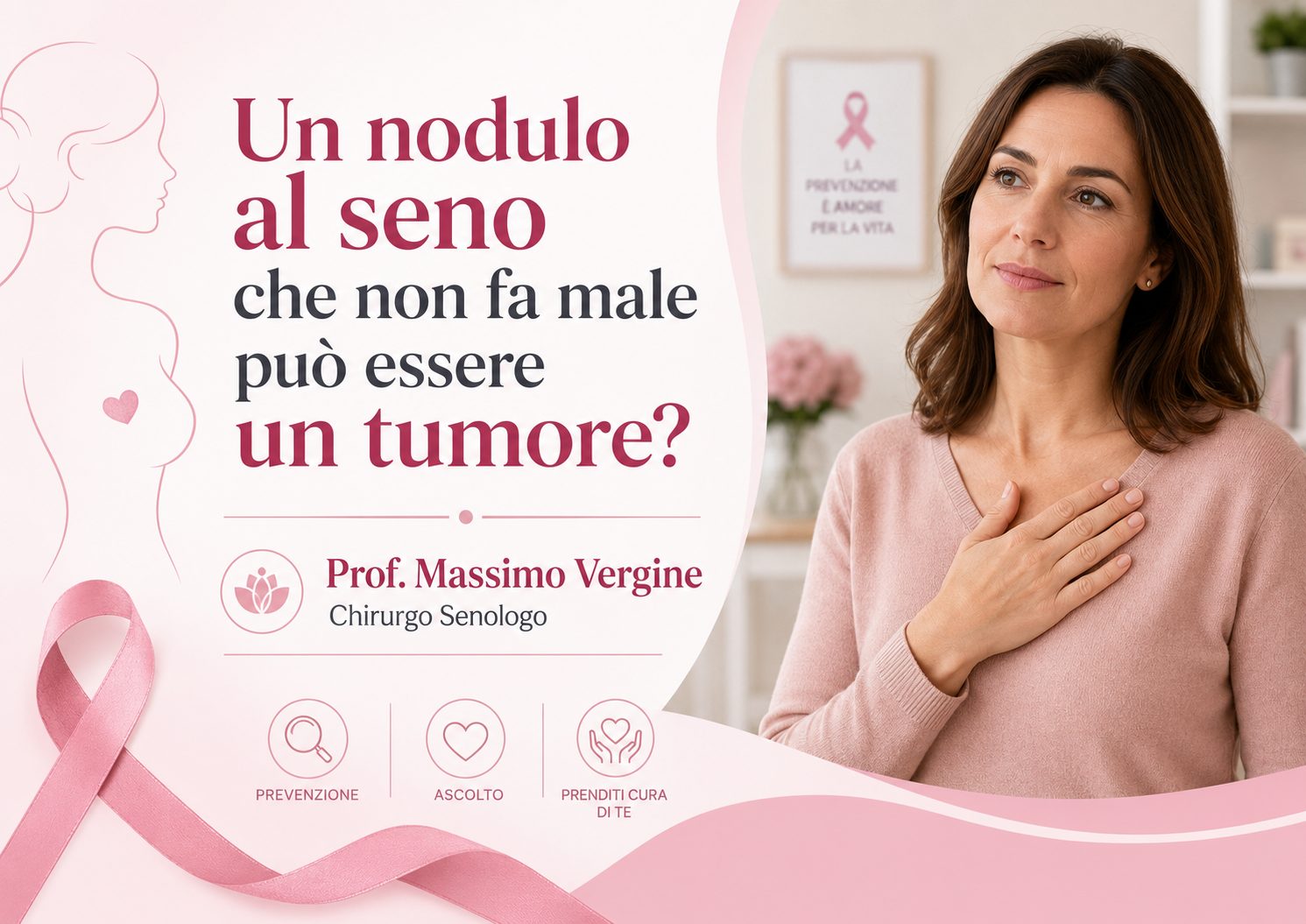 Nodulo al seno che non fa male può essere un tumore?- Prof. Massimo Vergine-chirurgo senologo Policlinico Umberto I di Roma- Clinica Mater Dei- Clinica Villa Margherita