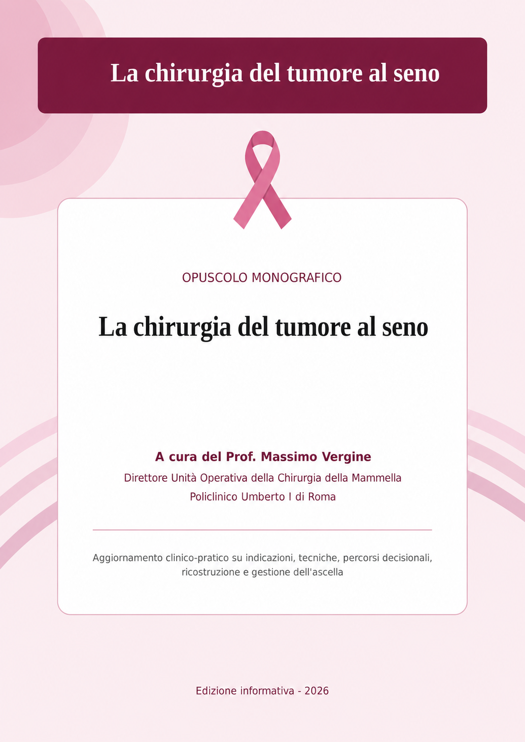 Chirurgia del tumore al seno- Prof. Massimo Vergine